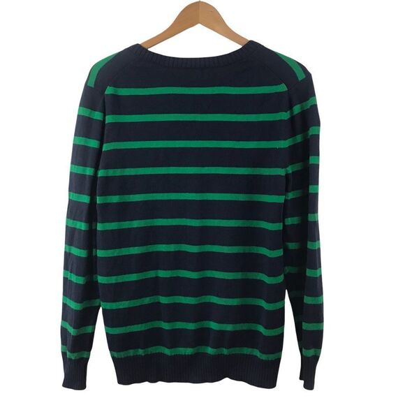 Amazon Essentials navy with‎ green stripes sweater size XL - Picture 2 of 9